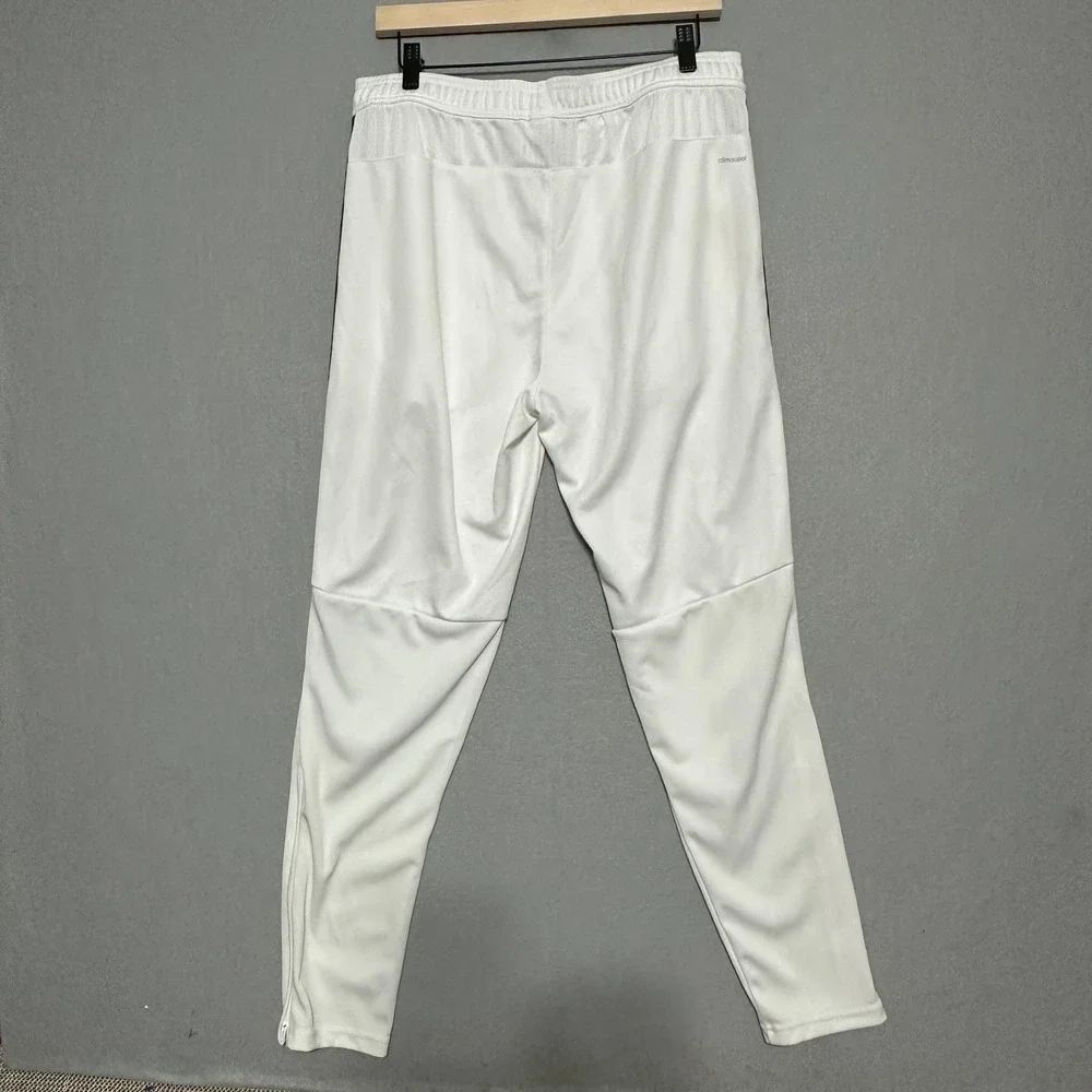 Adidas Climacool Soccer Training Pants White Black Stripes Mens Large Joggers - Picture 2 of 6